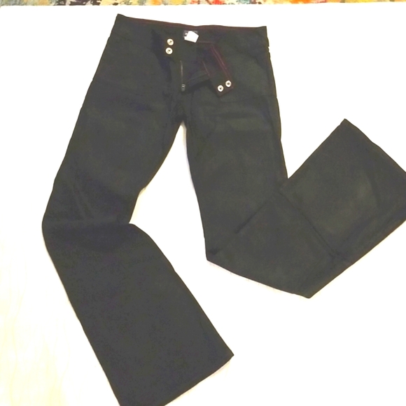 VON DUTCH Y2k Pink Patch Black Denim Pocket Flare Low Rise Snap Zip Jeans NEW 29 - Picture 4 of 16
